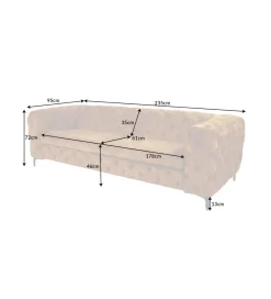 Invicta Interior Sofa MODERN BAROCK 240 cm antyczny brąz