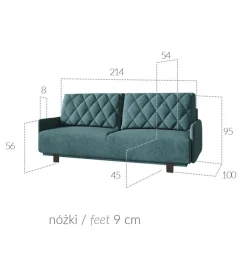 Comforteo Sofa NEGROS Ikaria 214 cm z funkcją spania