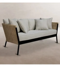Zona-Design Sofa ogrodowa NIVA 171 cm naturalna czarna