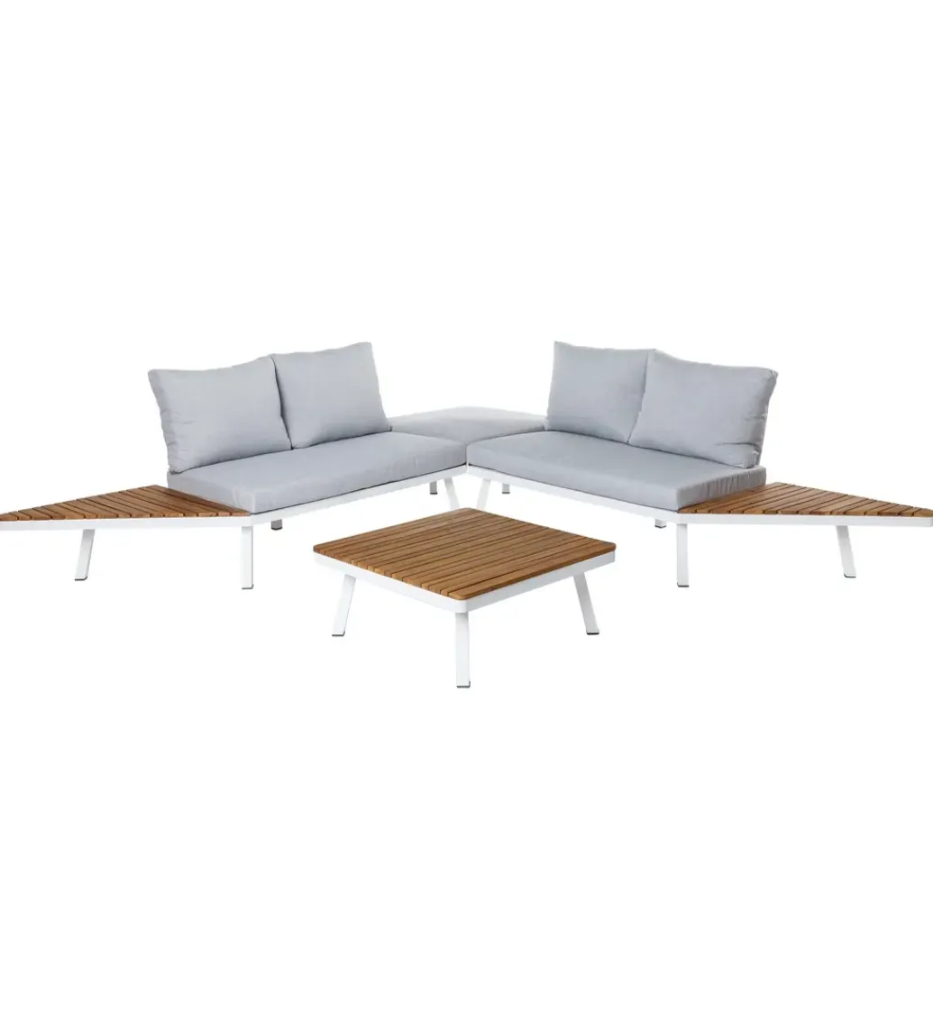 Zona-Design Sofa ogrodowa SASKIA 260 cm drewno akacja nogi białe