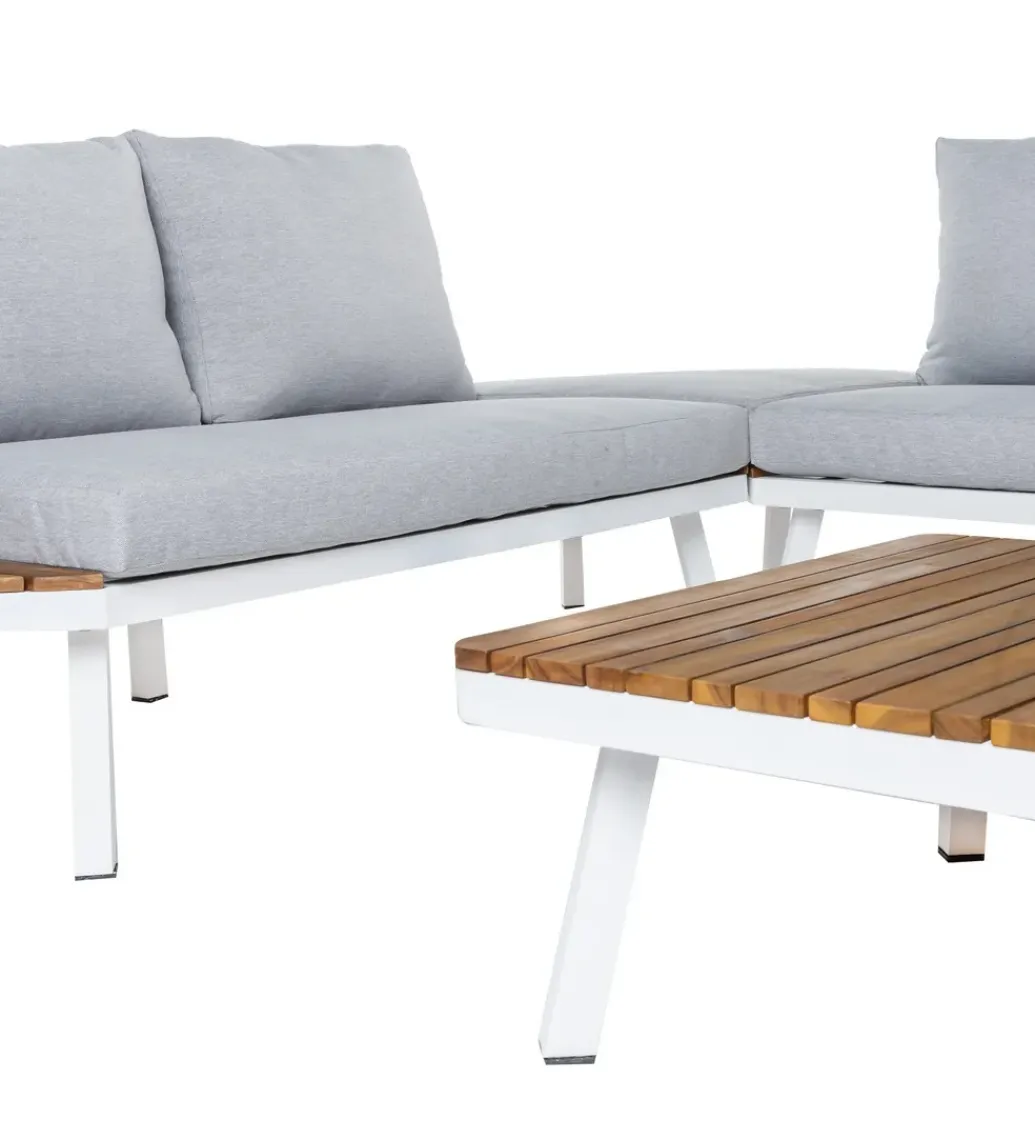 Zona-Design Sofa ogrodowa SASKIA 260 cm drewno akacja nogi białe