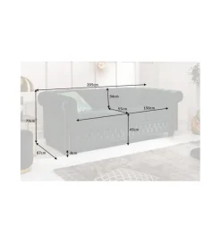 Invicta Interior Sofa OLIVIO 220 cm antyczny róż