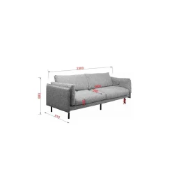 KDesign Sofa POLA 230 cm szara
