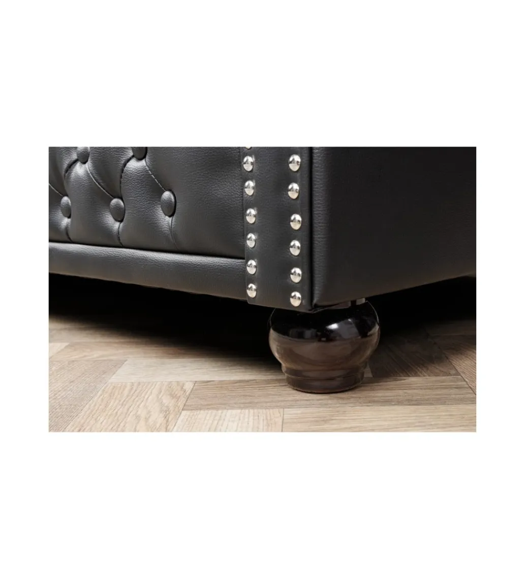 Invicta Interior Sofa RONNI Chesterfield 205 cm czarna