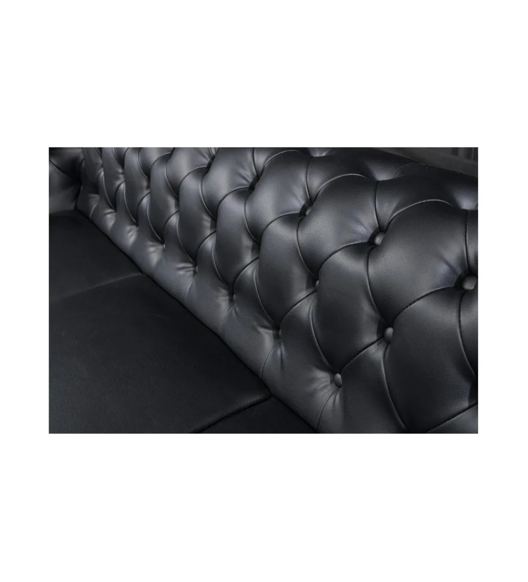 Invicta Interior Sofa RONNI Chesterfield 205 cm czarna
