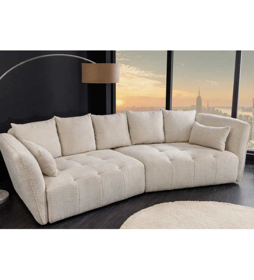 Invicta Interior Sofa ROYAL 295 cm XL bouclé szampański beż