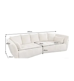 Invicta Interior Sofa ROYAL 295 cm XL bouclé szampański beż