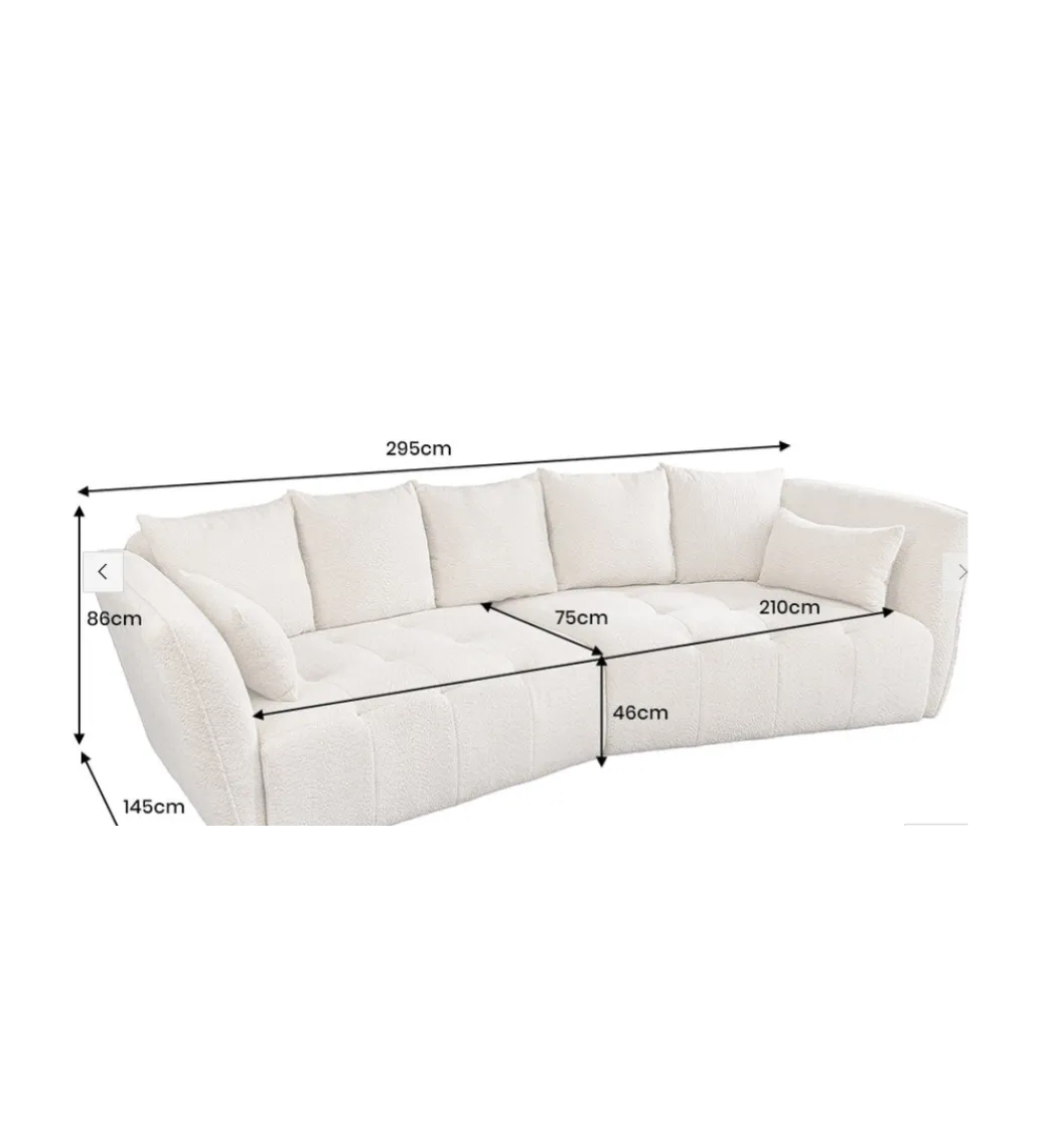 Invicta Interior Sofa ROYAL 295 cm XL bouclé szampański beż