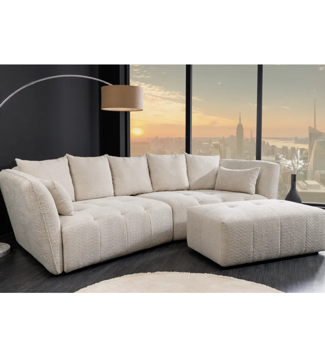 Invicta Interior Sofa ROYAL 295 cm XL bouclé szampański beż