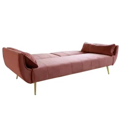 Invicta Interior Sofa rozkładana BELLA 215 cm różany aksamit Puella