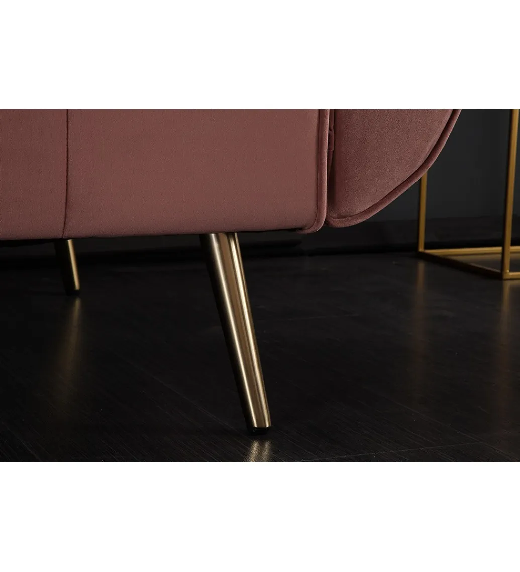 Invicta Interior Sofa rozkładana BELLA 215 cm różany aksamit Puella