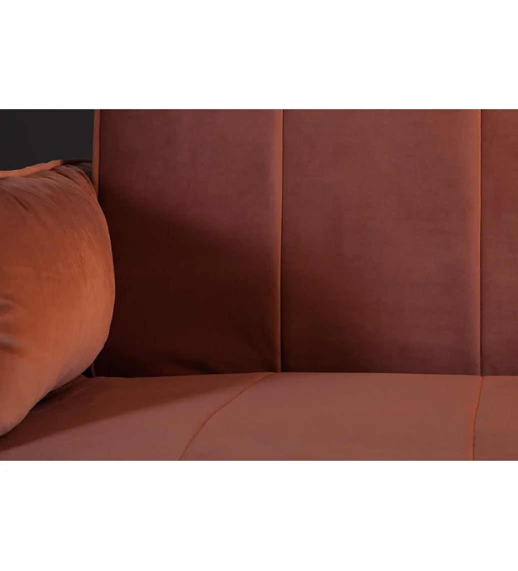 Invicta Interior Sofa rozkładana BELLA 215 cm różany aksamit Puella