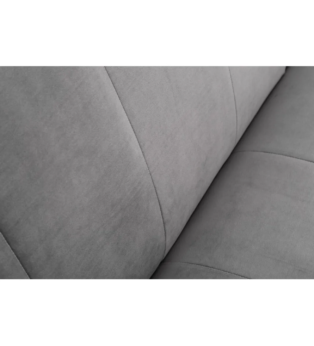 Invicta Interior Sofa rozkładana BELLA 215 cm srebrno szary aksamit Puella