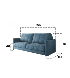 Comforteo Sofa rozkładana CHIVAS Hugo 225 cm z funkcją spania