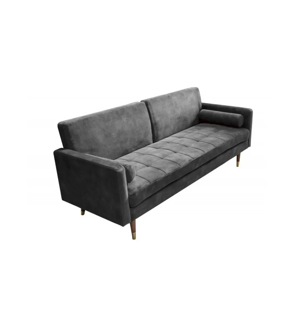 Invicta Interior - przedsprzedaż Sofa rozkładana MANILLA 196 cm ciemnoszara