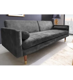 Invicta Interior - przedsprzedaż Sofa rozkładana MANILLA 196 cm ciemnoszara