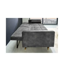 Invicta Interior - przedsprzedaż Sofa rozkładana MANILLA 196 cm ciemnoszara