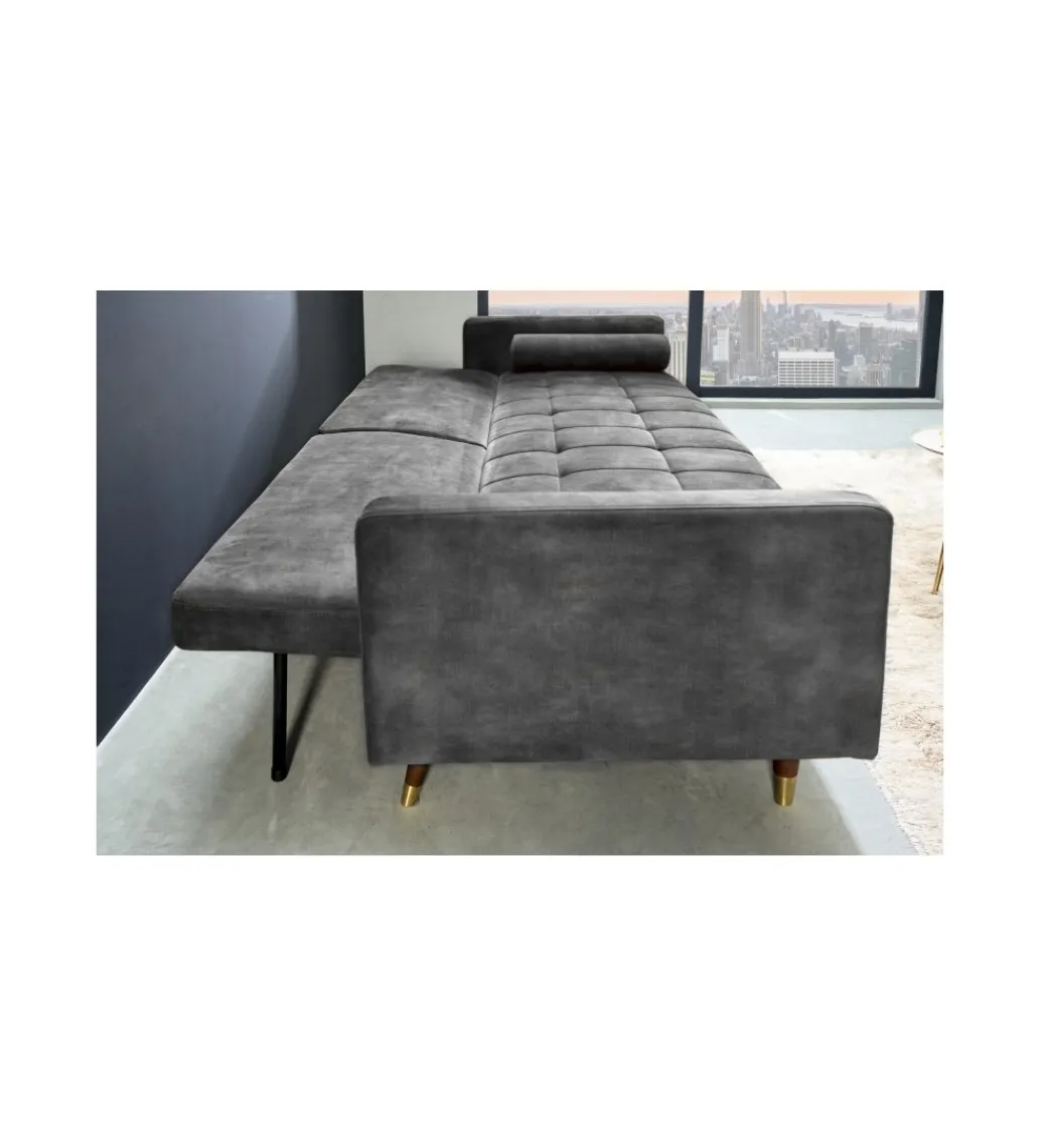 Invicta Interior - przedsprzedaż Sofa rozkładana MANILLA 196 cm ciemnoszara
