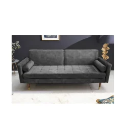 Invicta Interior - przedsprzedaż Sofa rozkładana MANILLA 196 cm ciemnoszara