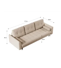 ZDDESIGN Sofa rozkładana OFELIA 212 cm z funkcją spania