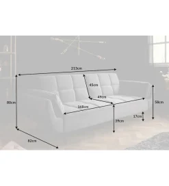 Invicta Interior Sofa rozkładana OLIWIA 213 cm szara