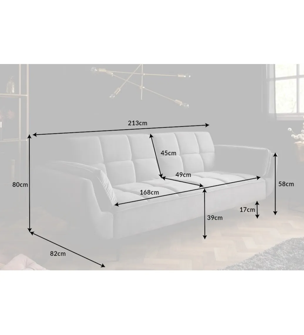 Invicta Interior Sofa rozkładana OLIWIA 213 cm szara