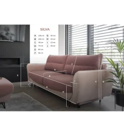 ELTAP Sofa rozkładana SILVA 236 cm z funkcją spania