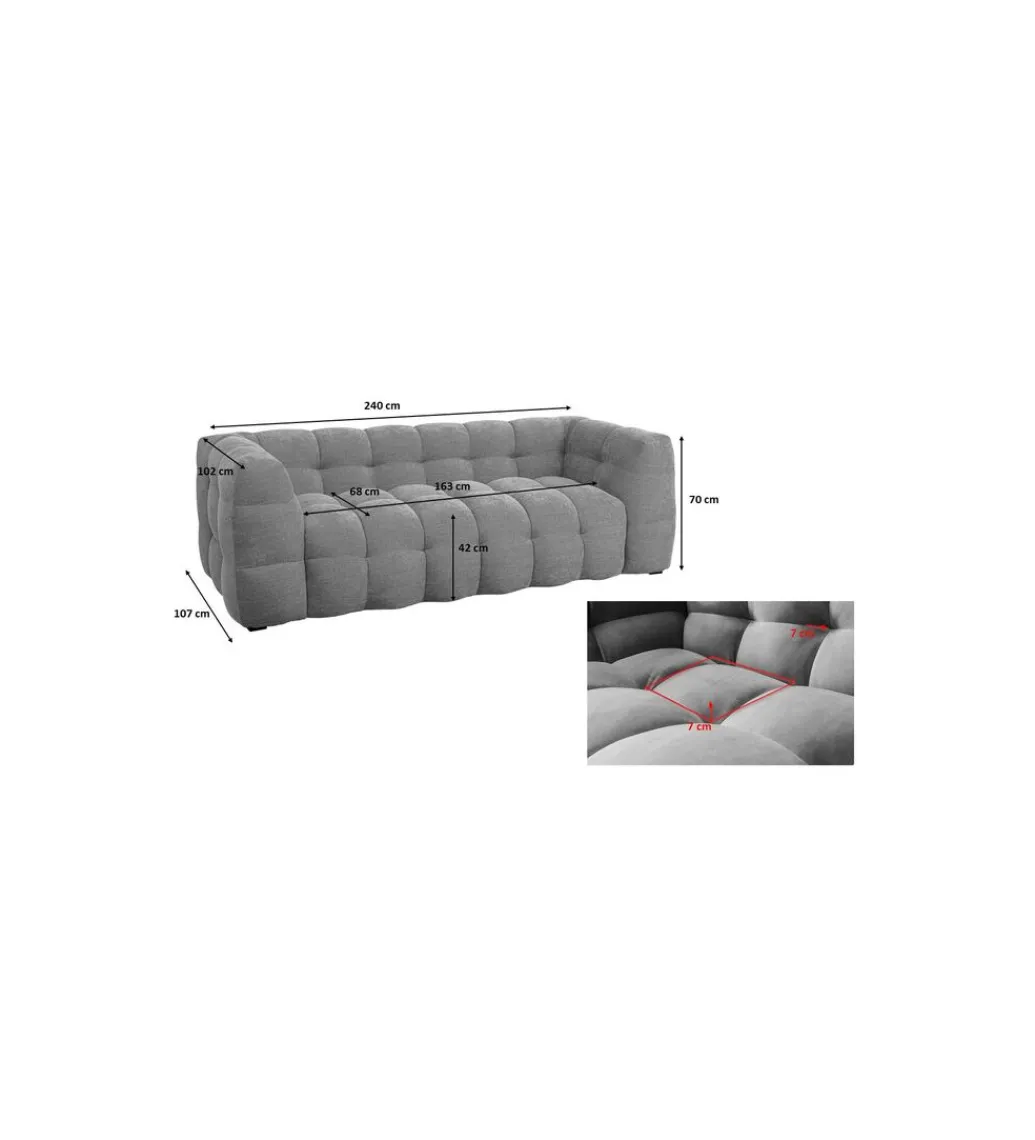 KDesign Sofa SALMANCA 240 cm kremowa beżowa