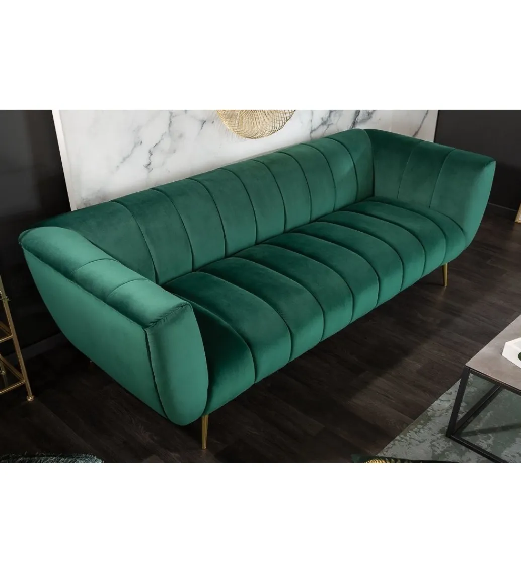 Invicta Interior Sofa Scarlett 225 cm szmaragdowa zieleń