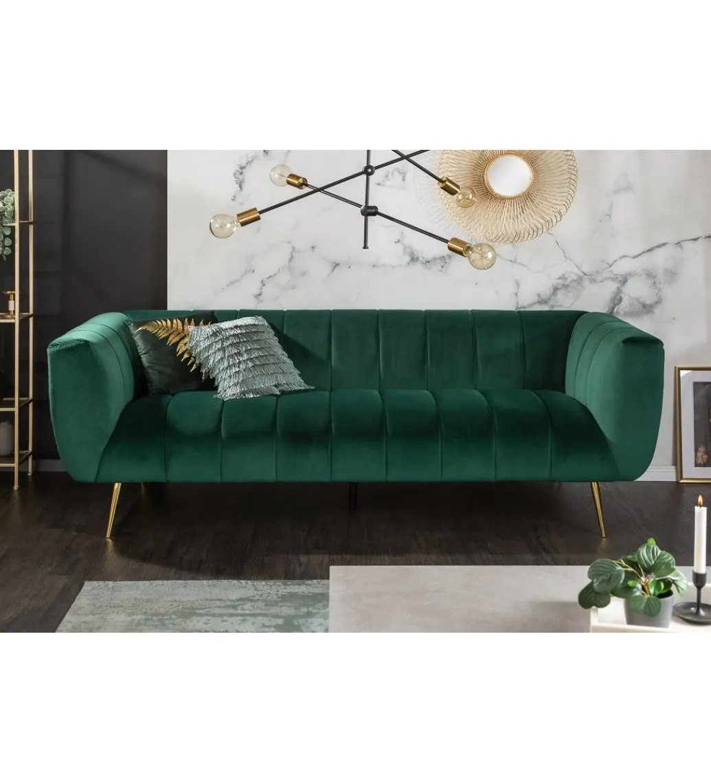 Invicta Interior Sofa Scarlett 225 cm szmaragdowa zieleń