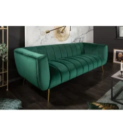 Invicta Interior Sofa Scarlett 225 cm szmaragdowa zieleń