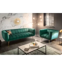 Invicta Interior Sofa Scarlett 225 cm szmaragdowa zieleń