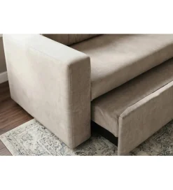 Invicta Interior - przedsprzedaż Sofa SMART 140 cm z funkcją spania welwet chmpagne beżowa