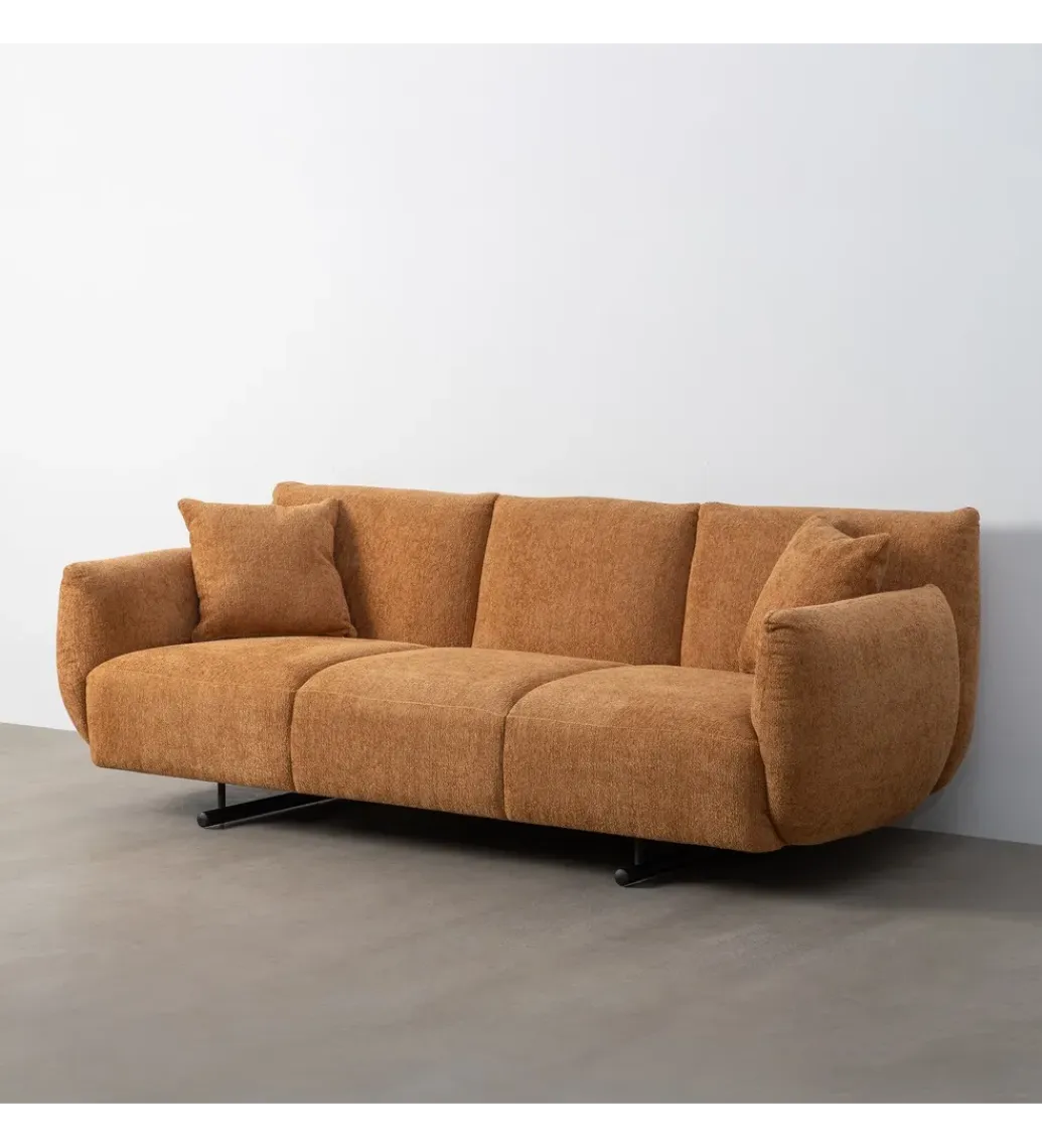 DENZO Sofa trzyosobowa MEFO 210 cm terakota