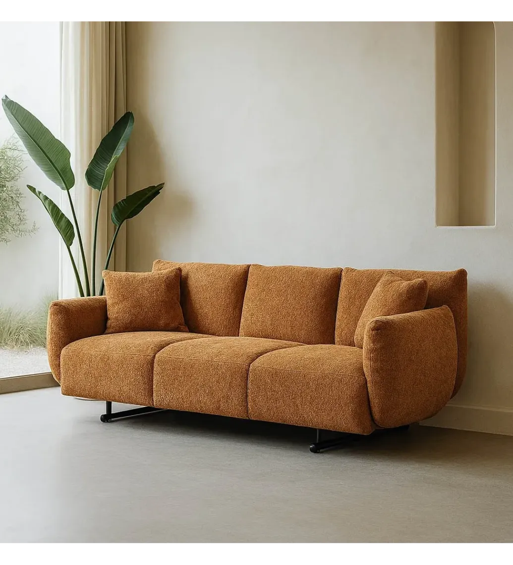 DENZO Sofa trzyosobowa MEFO 210 cm terakota