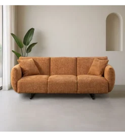 DENZO Sofa trzyosobowa MEFO 210 cm terakota