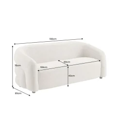 Invicta Interior Sofa VOQUE 200 cm chenille beżowa