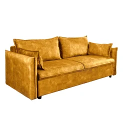 Invicta Interior Sofa z funkcją spania APARTMENT 215 cm welur musztardowa