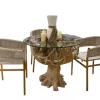 RW Stół AKWABA 80 cm drewno teak szkło