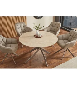 Invicta Interior Stół ALPINE 120 cm ceramika w optyce trawertynu