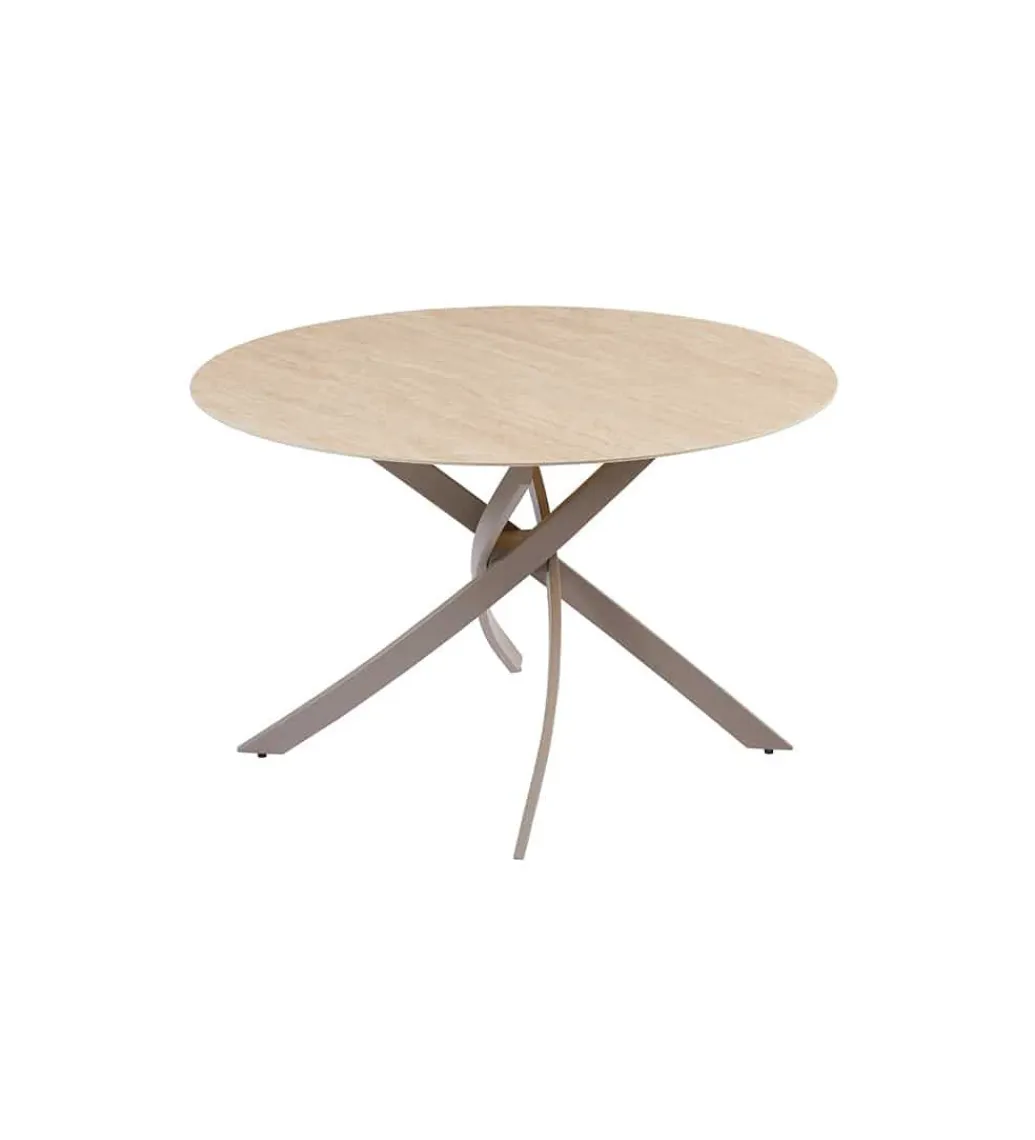 Invicta Interior Stół ALPINE 120 cm ceramika w optyce trawertynu
