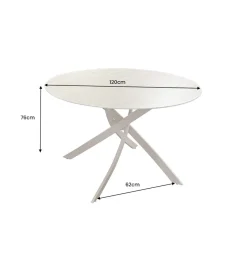 Invicta Interior Stół ALPINE 120 cm ceramika w optyce trawertynu
