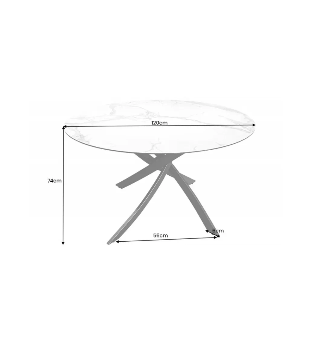 Invicta Interior Stół ARKANSAS 120 cm ceramika antracytowy