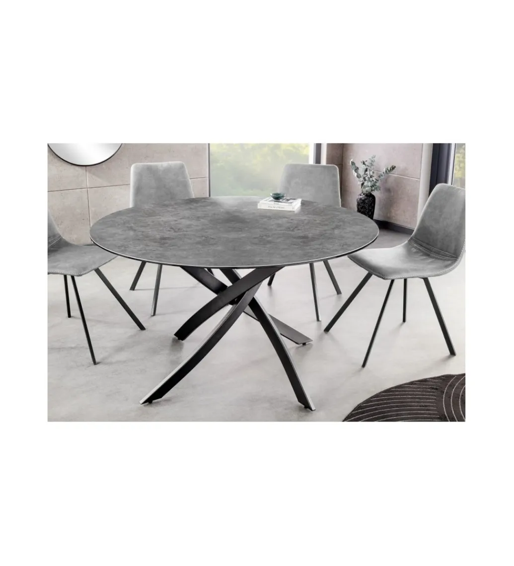 Invicta Interior Stół ARKANSAS 120 cm ceramika antracytowy