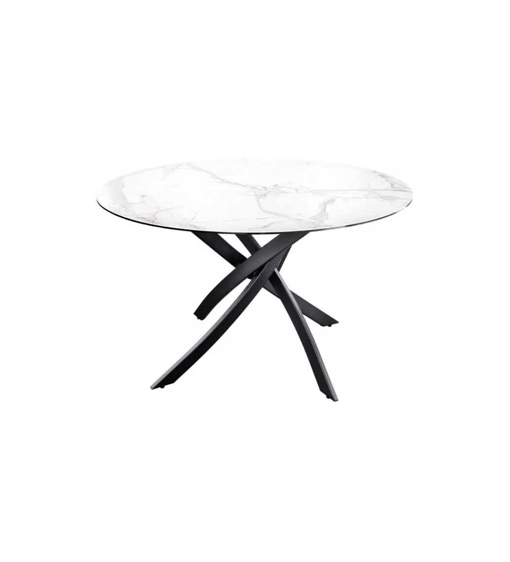 Invicta Interior Stół ARKANSAS 120 cm ceramika w optyce białego marmuru