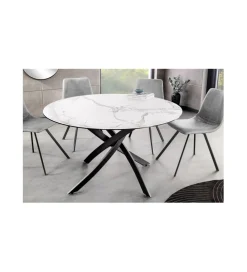 Invicta Interior Stół ARKANSAS 120 cm ceramika w optyce białego marmuru