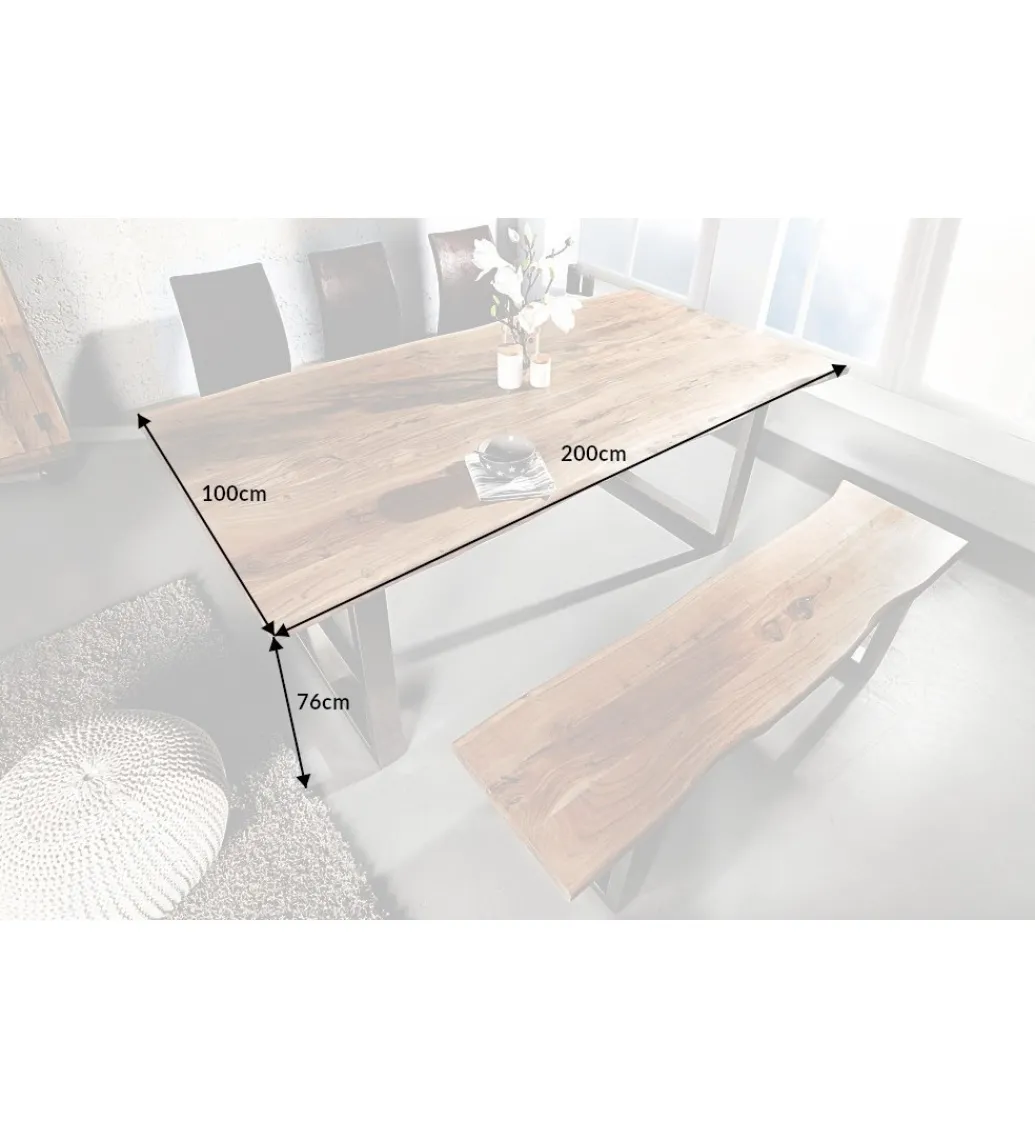 Invicta Interior Stół ARKTYKA Mammut 200 cm drewno akacja honey