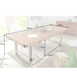 Invicta Interior Stół ARKTYKA Mammut 200 cm drewno akacja honey