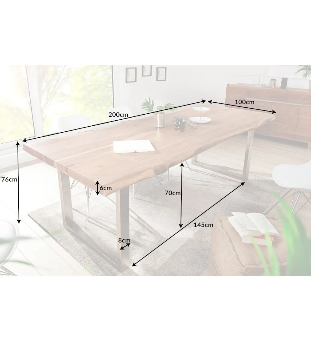 Invicta Interior Stół ARKTYKA Mammut 200 cm drewno akacja honey