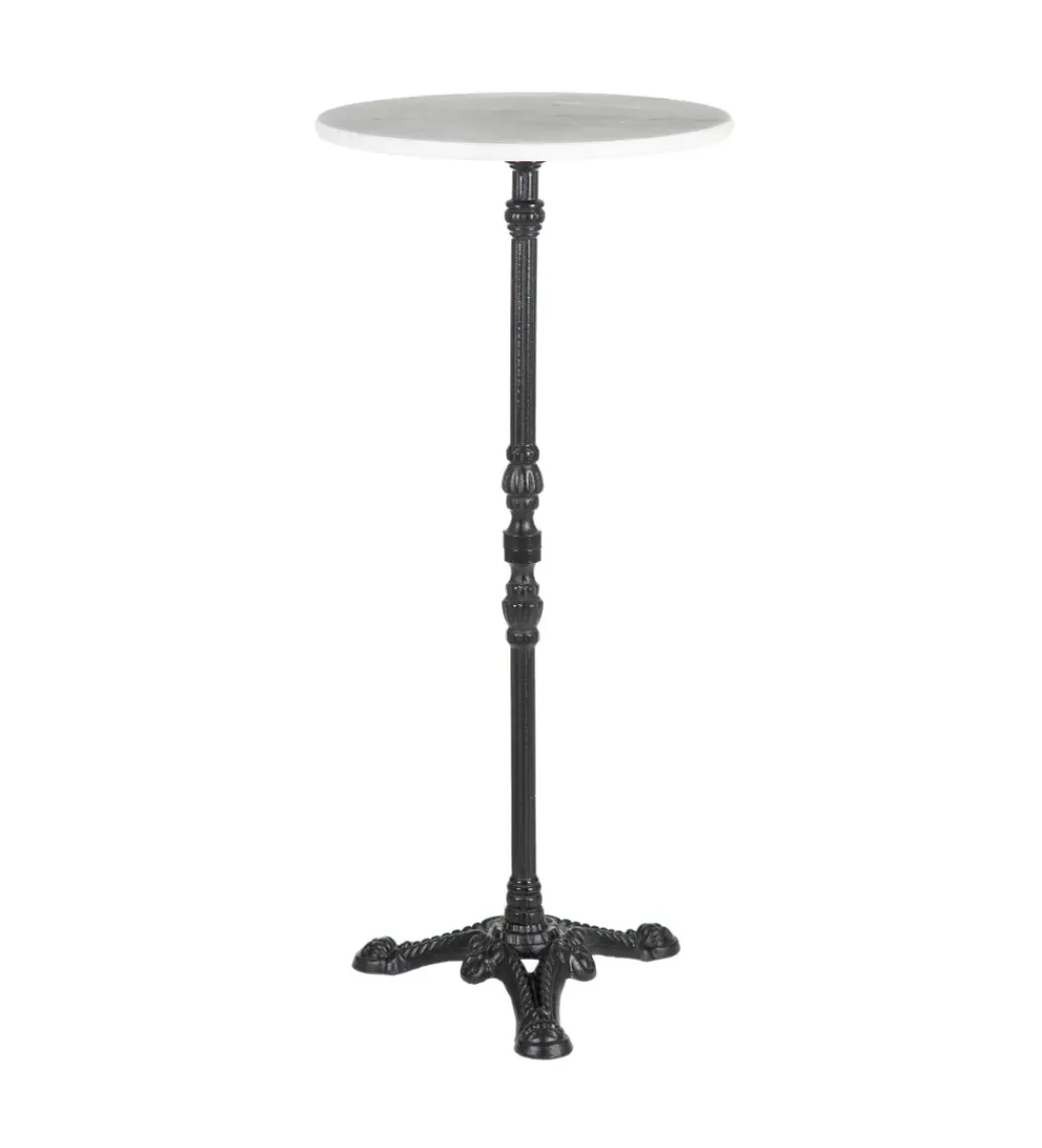 Zona-Design Stół AUESON 110 cm czarny blat w optyce marmuru